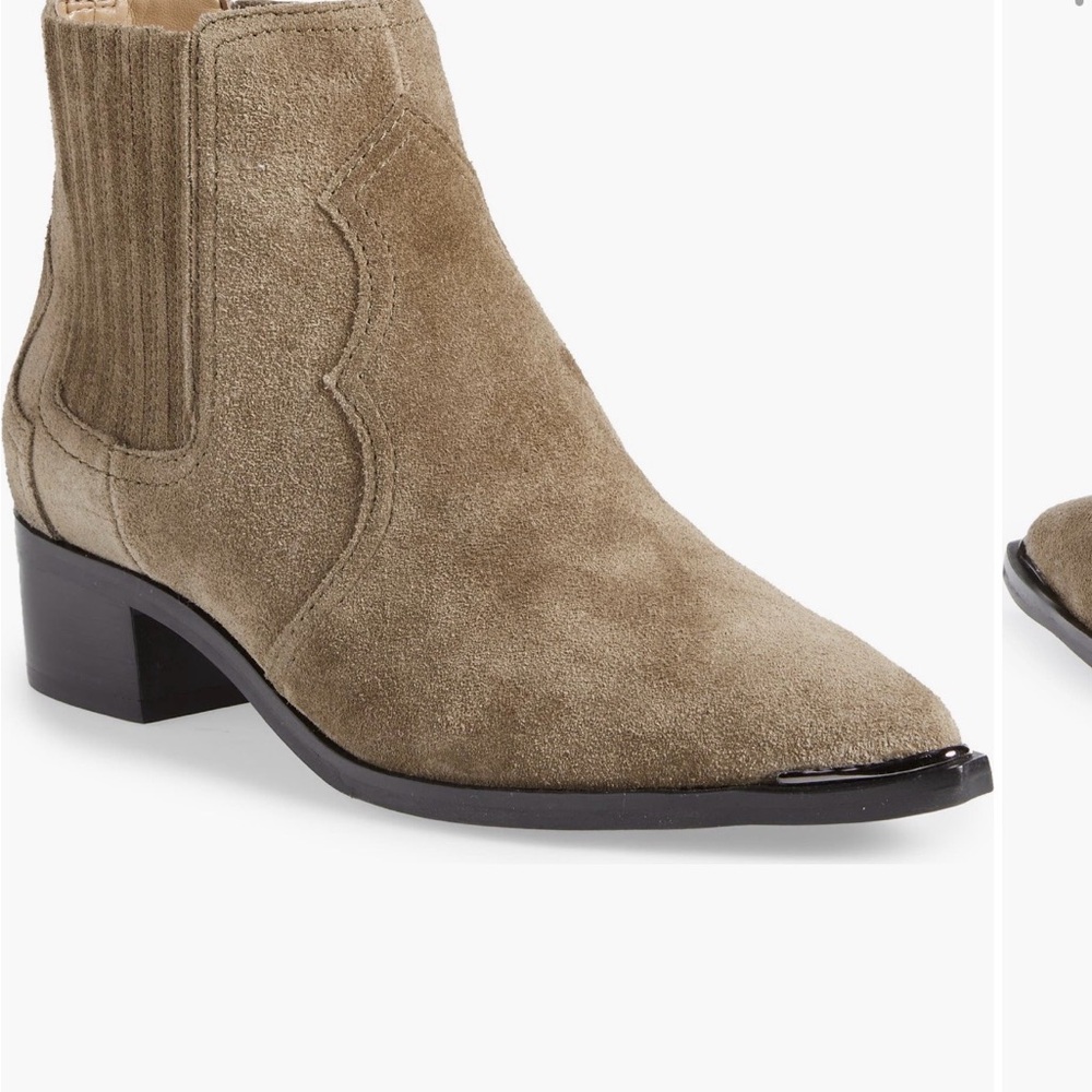 Marc Fisher Yohani Taupe Suede Booties